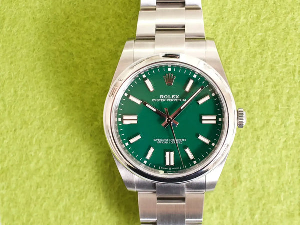 SOLDOUT: Rolex Oyster Perpetual 124300 41MM Automatic Green Dial Brand New Unworn 2022 Box Papers