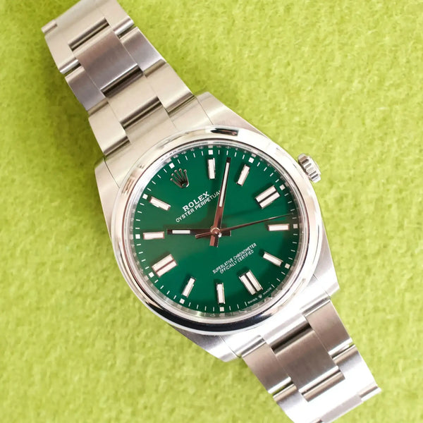 SOLDOUT: Rolex Oyster Perpetual 124300 41MM Automatic Green Dial Brand New Unworn 2022 Box Papers