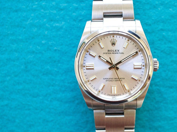 SOLDOUT: Rolex Oyster Perpetual 126000 36MM Silver Dial Gold Indices 2022 Factory Warranty