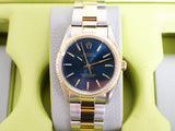 Rolex Oyster Perpetual 14233 34MM Blue Dial Two-tone 18k Gold Steel Automatic 1 Year Warranty CPO Box Papers 1995