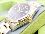 Rolex Oyster Perpetual 14233 34MM Blue Dial Two-tone 18k Gold Steel Automatic 1 Year Warranty CPO Box Papers 1995