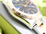 Rolex Oyster Perpetual 14233 34MM Blue Dial Two-tone 18k Gold Steel Automatic 1 Year Warranty CPO Box Papers 1995