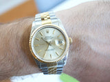 SOLDOUT: Rolex Datejust 16233 36MM Champagne Dial Automatic Rolex Travel Case 1990