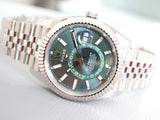 SOLDOUT: Rolex Sky-Dweller 336934 Mint Green Dial Jubilee 42MM GMT Annual Calendar Factory Dial Factory Warranty Box and Papers 2024