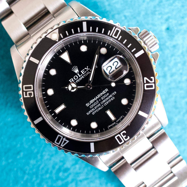 SOLDOUT: Rolex Submariner Date 16610 40MM Automatic BOX PAPERS 1989 FULLY SERVICED 1 YEAR WARRANTY