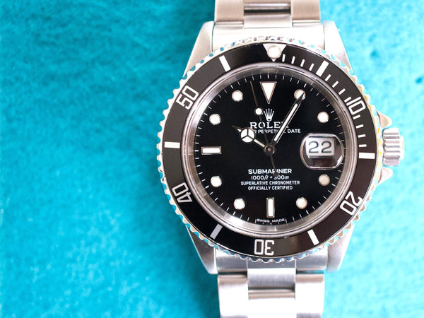 SOLDOUT: Rolex Submariner Date 16610 40MM Automatic BOX PAPERS 1989 FULLY SERVICED 1 YEAR WARRANTY