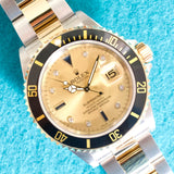 Rolex Submariner Date 116613LN Serti Dial Two-Tone 18k Yellow Gold Steel Automatic Box Papers 2002