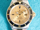 Rolex Submariner Date 116613LN Serti Dial Two-Tone 18k Yellow Gold Steel Automatic Box Papers 2002