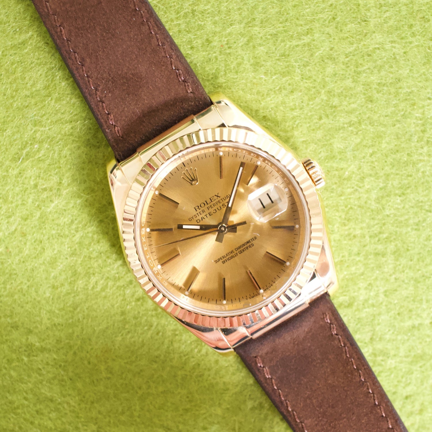 Rolex Datejust 36 116138 18K Solid Gold Discontinued Model Champagne Dial Box Papers 2006