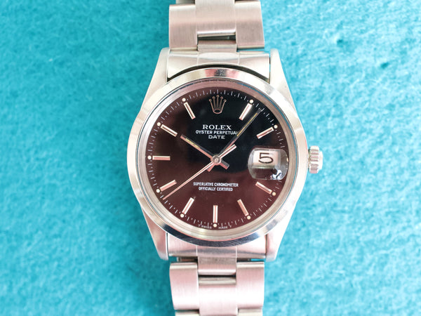 SOLDOUT: Rolex Oyster Perpetual Date 15000 34MM Automatic Serviced 1 Year Warranty Near Mint Travel Box 1981