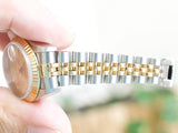 SOLDOUT: Rolex Lady-Datejust 69173 26MM 18k Yellow Gold Steel Champagne Dial FACTORY Diamond Dial 18k Fluted Bezel BOX PAPERS FULL SET Jubilee NO HOLES