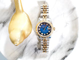 SOLDOUT: Rolex Lady-Datejust 179173 26MM Automatic 18k Two-Tone Jubilee Factory Blue Vignette Diamond Dial SERVICED Box Papers 2004