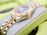 SOLDOUT: Rolex Lady-Datejust 179173 26MM Automatic 18k Two-Tone Jubilee Factory Blue Vignette Diamond Dial SERVICED Box Papers 2004