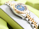 SOLDOUT: Rolex Lady-Datejust 179173 26MM Automatic 18k Two-Tone Jubilee Factory Blue Vignette Diamond Dial SERVICED Box Papers 2004