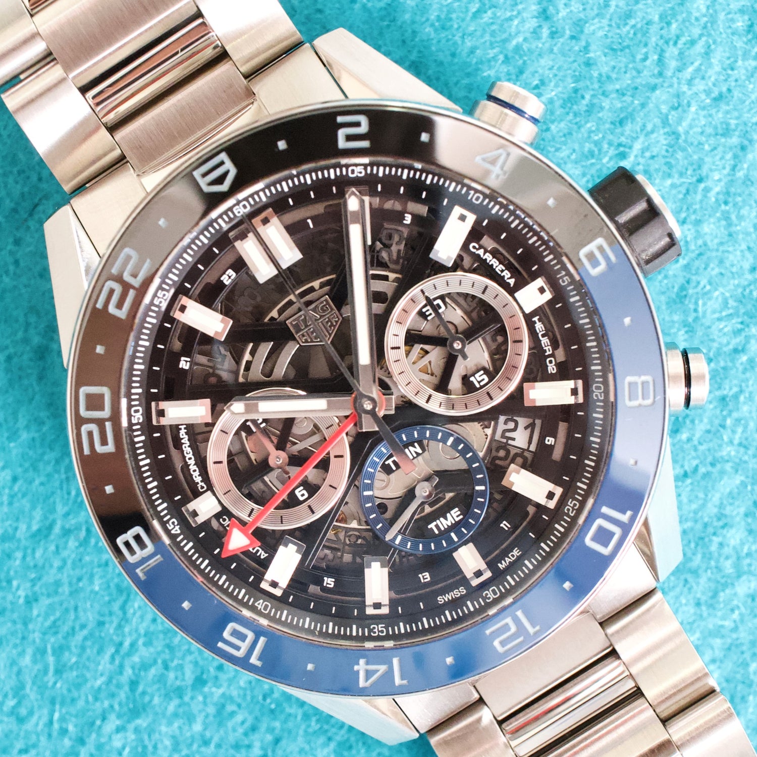 TAG Heuer Carrera CBG2A1Z.FT6157 Automatic GMT 45MM Batman Mint Factory Warranty Box Papers 2024