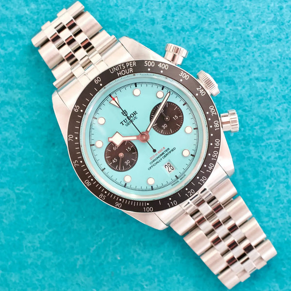 SOLDOUT: Tudor Black Bay Chrono 79360N 41MM Factory Flamingo Blue Automatic Mint Box Papers 2025