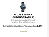 SOLDOUT: IWC Pilot Chronograph IW388101 41MM Blue Dial In House Chronograph 2022 Box and Papers