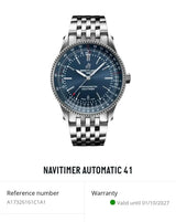SOLDOUT: Breitling Navitimer A17326 Automatic 41MM Blue Dial Mint Condition Box Papers 2022