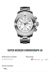 SOLDOUT: Breitling Super Avenger A13375 Chronograph 48MM Super Avenger 48 Automatic Limited Edition Box Papers 2021