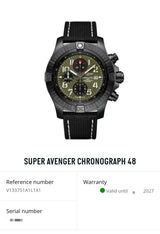 SOLDOUT: Breitling Super Avenger V133751A1L1X1 Chronograph 48MM Pale Green Dial DLC Titanium Limited Edition Automatic Box Papers 2025