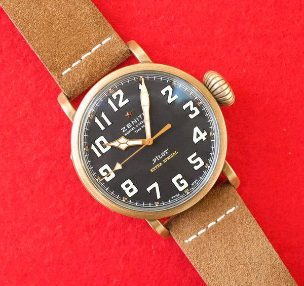SOLDOUT: Zenith Pilot Type 20 Extra Special Bronze 29.2430.679 45MM Arabic Numeral Markers Black Bronze Box Automatic