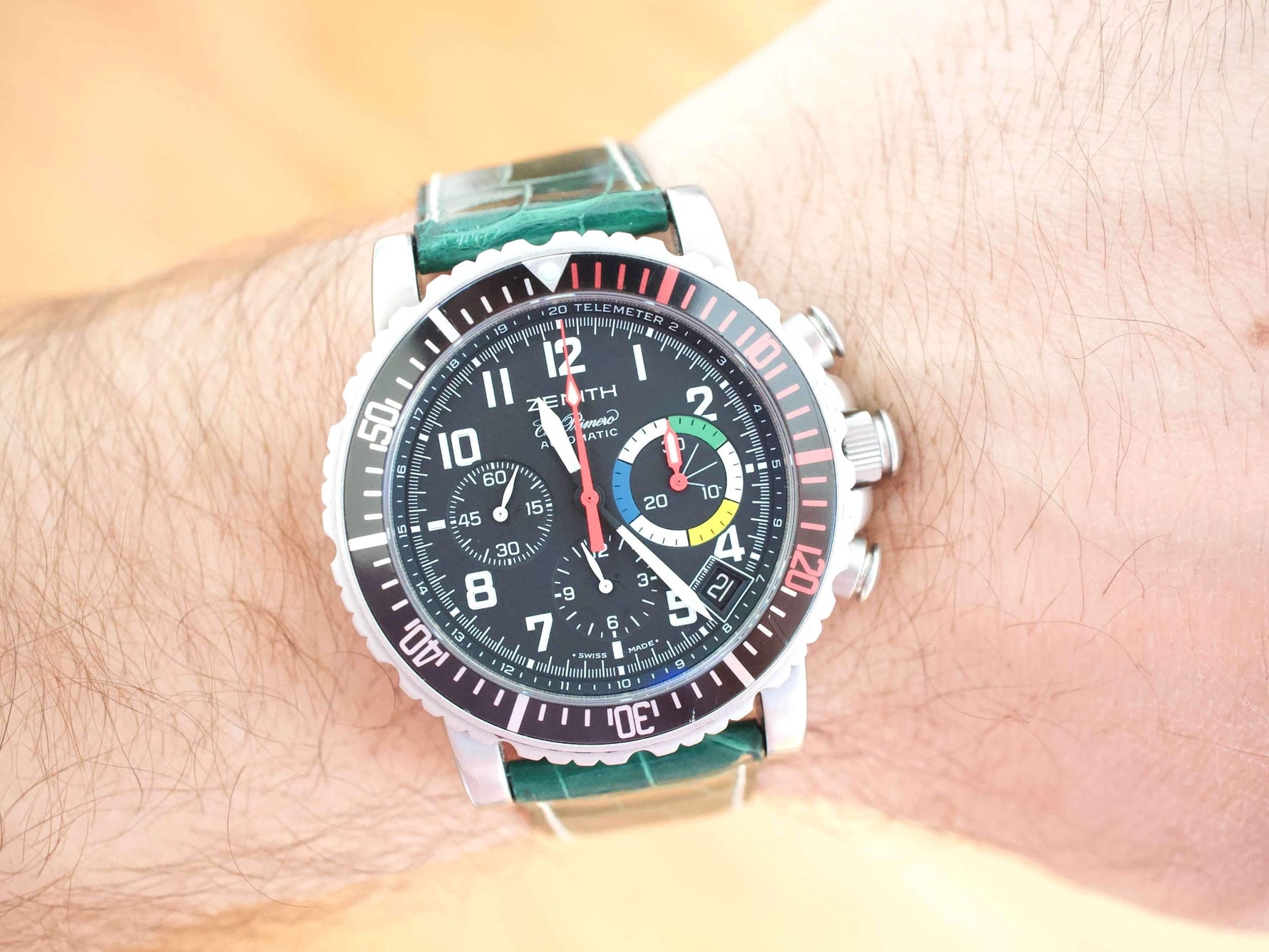 Zenith El Primero Rainbow Flyback Chronograph ZE01.0480.405/24 40MM Factory Zenith Strap/Buckle Fully Serviced by Zenith Under Manufacturer Warranty - WearingTime Luxury Watches