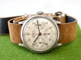 SOLDOUT: Benrus Sky Chief 38MM Vintage Manual Wind White Dial Chronograph