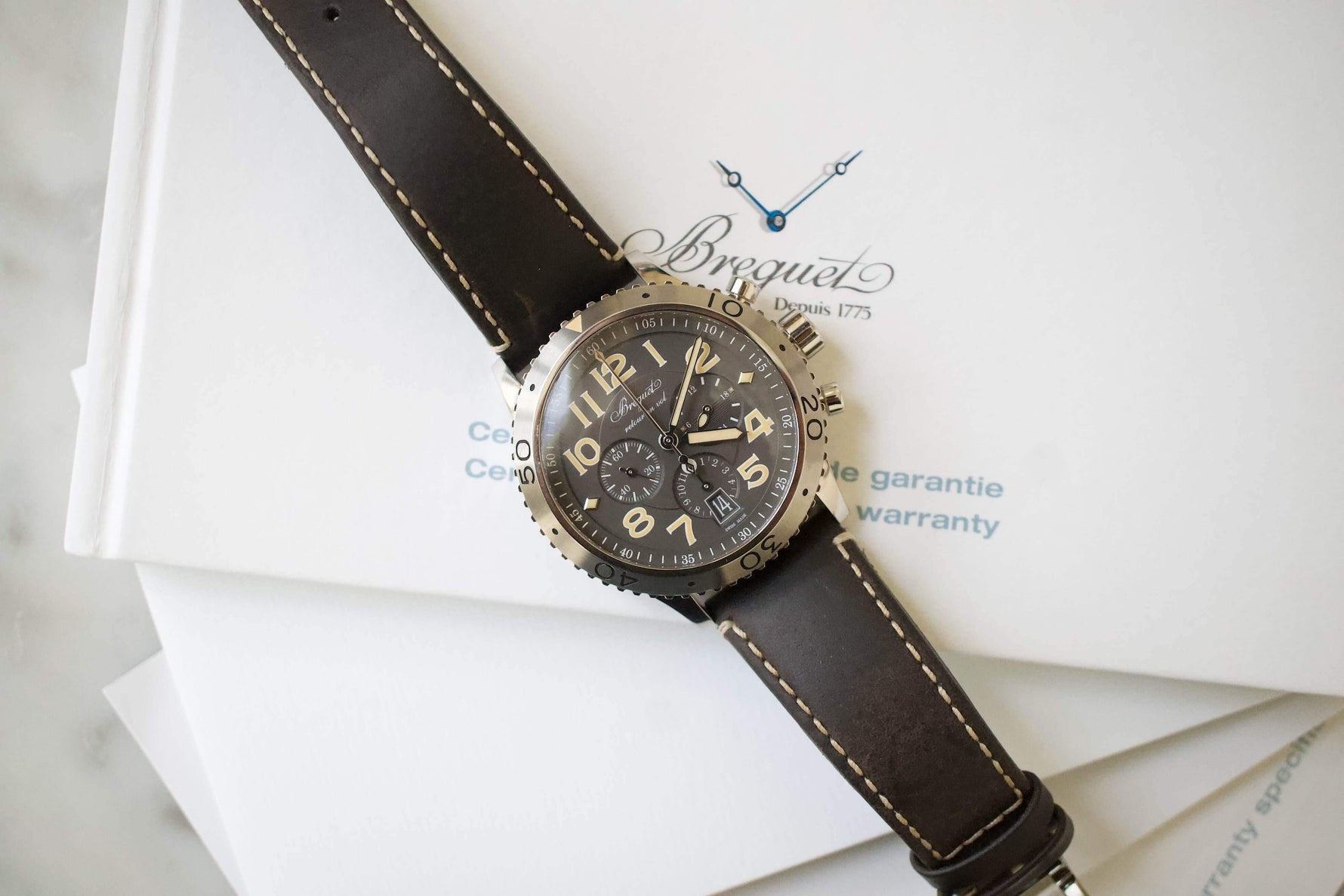 Breguet Type XX - XXI - XXII 3817STX23ZU 42MM Chronograph Box Papers Manual - WearingTime Luxury Watches