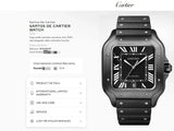 Cartier Santos WSSA0039 Large ADLC Automatic 39.8MM Mint Factory Warranty Box Papers 2026