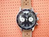 SOLDOUT: Heuer Autavia 7763C 40MM Vintage Racing Chronograph Black Steel 1968 Serviced 2024