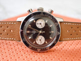 SOLDOUT: Heuer Autavia 7763C 40MM Vintage Racing Chronograph Black Steel 1968 Serviced 2024