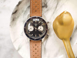 SOLDOUT: Heuer Autavia 7763C 40MM Vintage Racing Chronograph Black Steel 1968 Serviced 2024