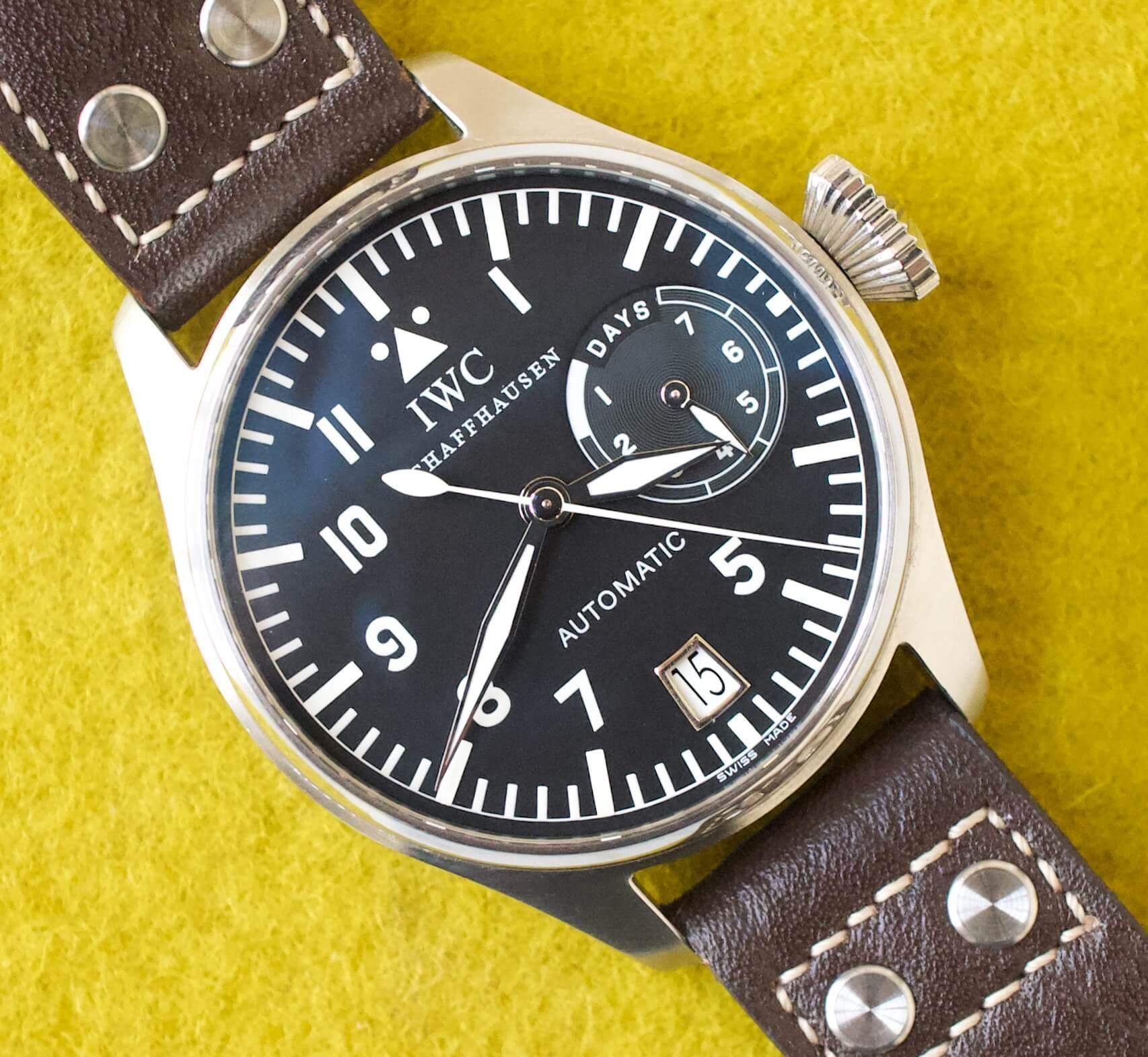 IWC Big Pilot 500201 46mm 7 Day Power Reserve Factory IWC Outer Box and Warranty Card - WearingTime Luxury Watches