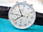 IWC Portuguese IW371445 40MM White Dial Chronograph Box and Papers - WearingTime Luxury Watches