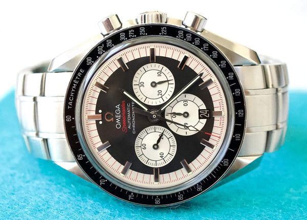 SOLDOUT: Omega Speedmaster 42MM Automatic Chronograph Panda Steel Box Papers Schumaker Limited 35075100