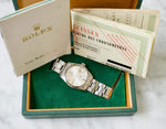 ROLEX 1500 Oyster Perpetual Date 34MM BOX AND PAPERS RIVET BRACELET VINTAGE - WearingTime Luxury Watches