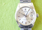 ROLEX 1500 Oyster Perpetual Date 34MM BOX AND PAPERS RIVET BRACELET VINTAGE - WearingTime Luxury Watches