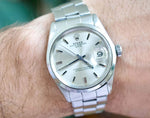 ROLEX 1500 Oyster Perpetual Date 34MM BOX AND PAPERS RIVET BRACELET VINTAGE - WearingTime Luxury Watches