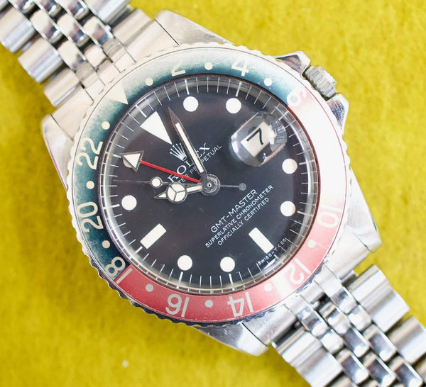 SOLD OUT: Rolex 1675 GMT Pepsi Ghost Bezel Usa Jubilee 40MM Box 1969