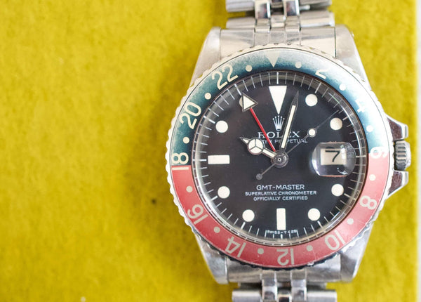 SOLD OUT: Rolex 1675 GMT Pepsi Ghost Bezel Usa Jubilee 40MM Box 1969