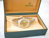 SOLDOUT: Rolex Datejust 16233 36MM Factory Diamond Two Tone Jubilee Quickset Box
