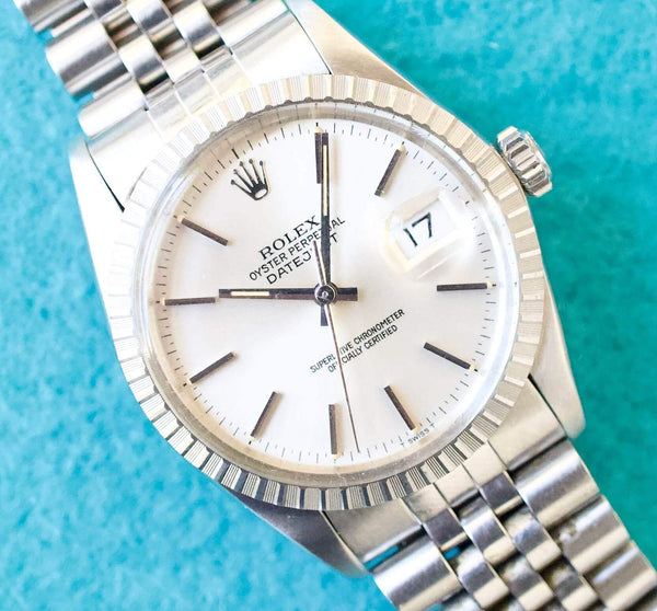 SOLDOUT: Rolex Datejust 36MM 16030 Automatic Silver Dial Steel Jubilee Bracelet Box 1984