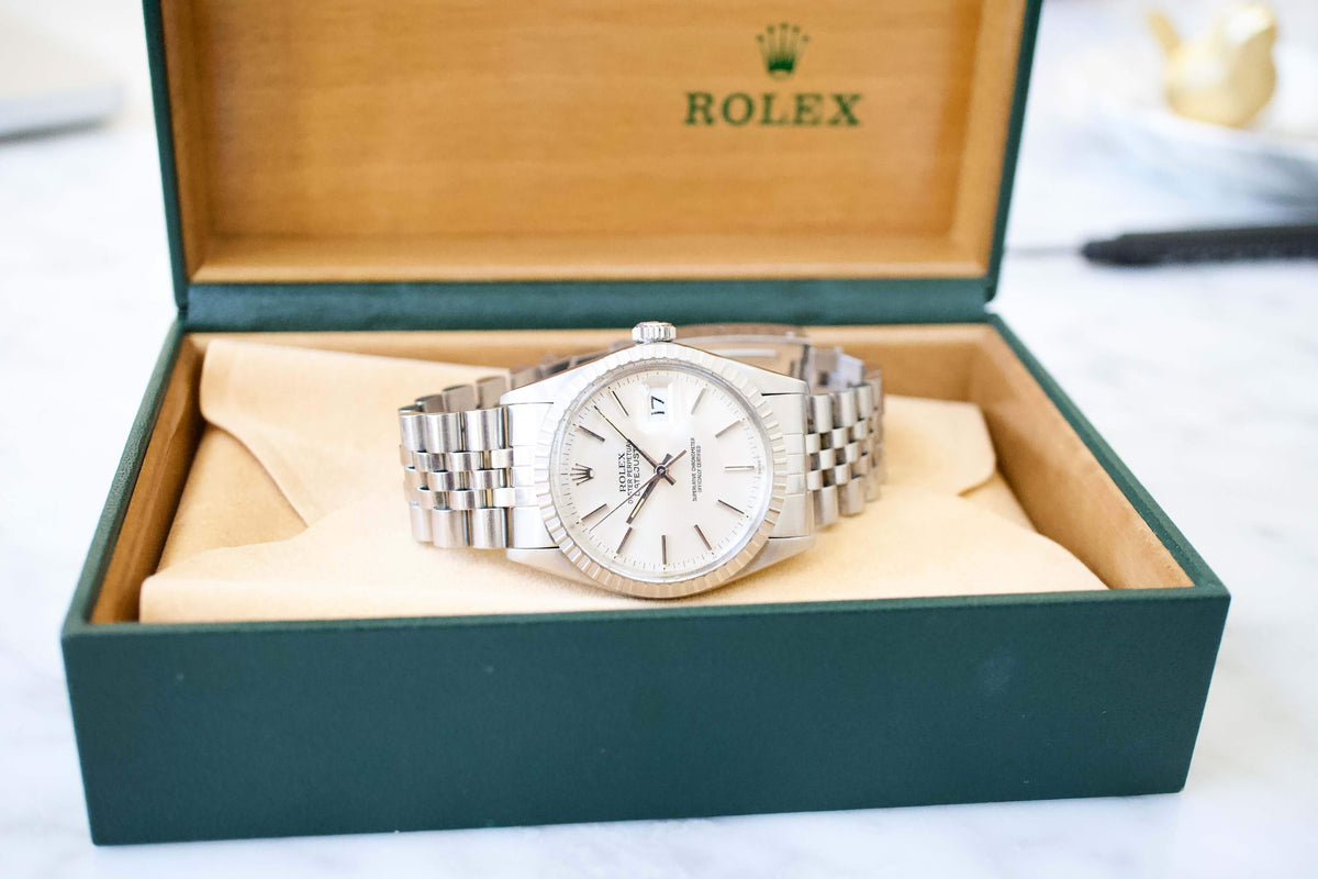 Rolex Datejust 36MM 16030 Automatic Silver Dial Steel Jubilee Bracelet Box - WearingTime Luxury Watches