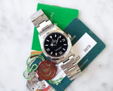 SOLDOUT: Rolex Explorer 114270 36MM 2004 Factory Rolex Service Rolex Warranty Card Box