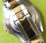 SOLDOUT: Rolex GMT Master II 116713LN CERAMIC Gold and Steel Automatic GMT Black Dial Box PAPERS