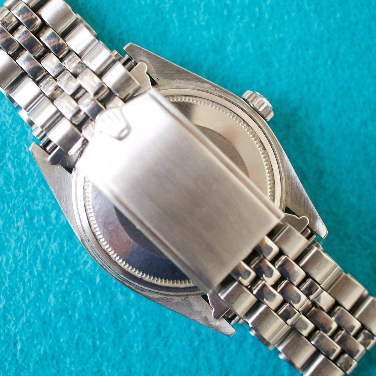 SOLD OUT: 1978 Rolex Datejust 1603 36MM Ghost/Grey Dial FACTORY SERVICE Box CARD Engine Turned - WearingTime Luxury Watches