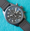 SOLD OUT: 41MM IWC PILOT’S WATCH CHRONOGRAPH TRIBUTE TO 3705 2021 BOX AND PAPERS Ceratanium AUTOMATIC