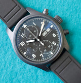 SOLD OUT: 41MM IWC PILOT’S WATCH CHRONOGRAPH TRIBUTE TO 3705 2021 BOX AND PAPERS Ceratanium AUTOMATIC