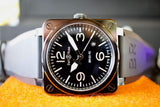 SOLD OUT: Bell & Ross Aviation BR 03-92 42MM Date, Ceramic Black Steel, Cermaic Box Automatic 2007