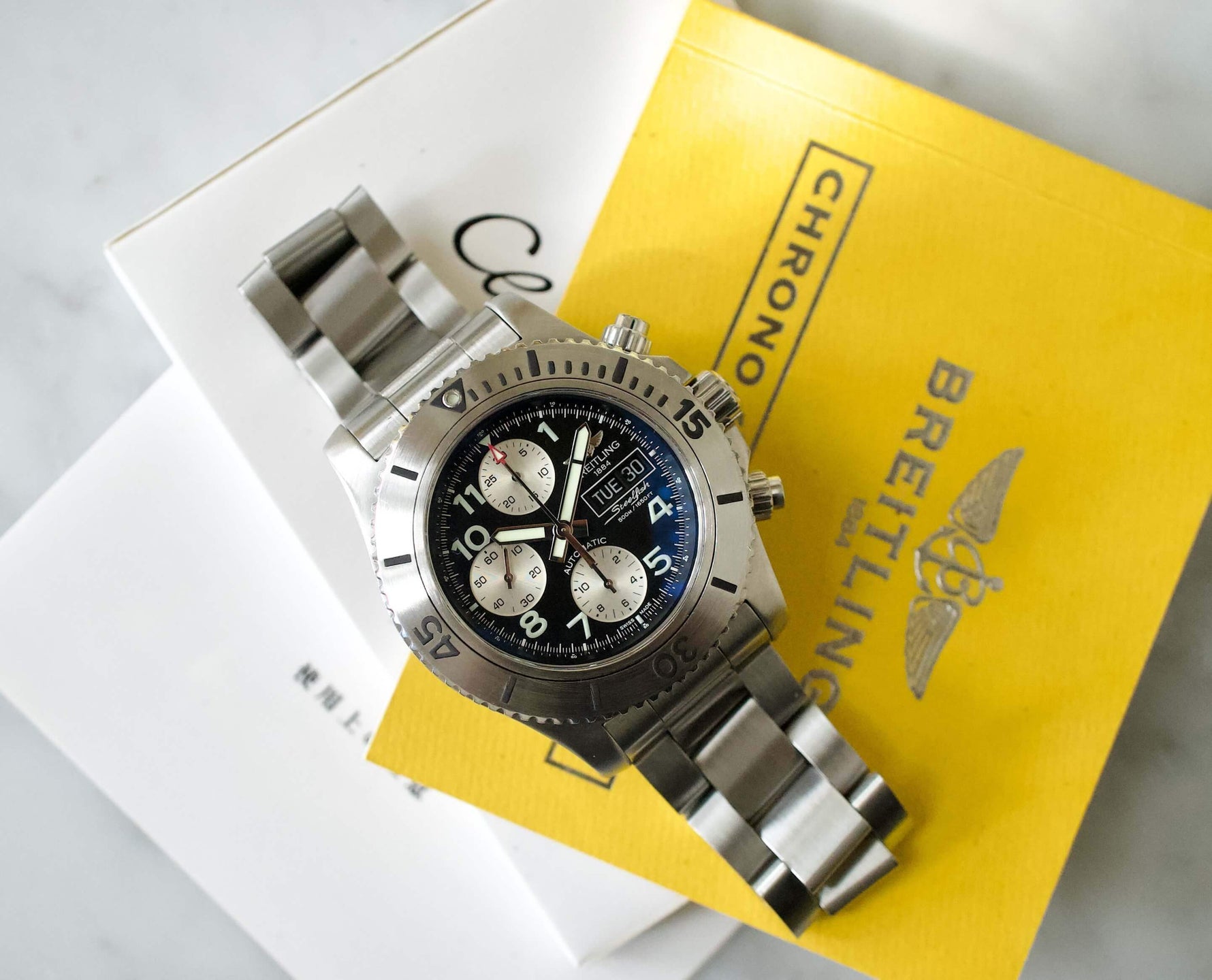 SOLD OUT: Breitling SuperOcean Steelfish Chronograph II 44MM Box and Manuals A13341 - WearingTime Luxury Watches